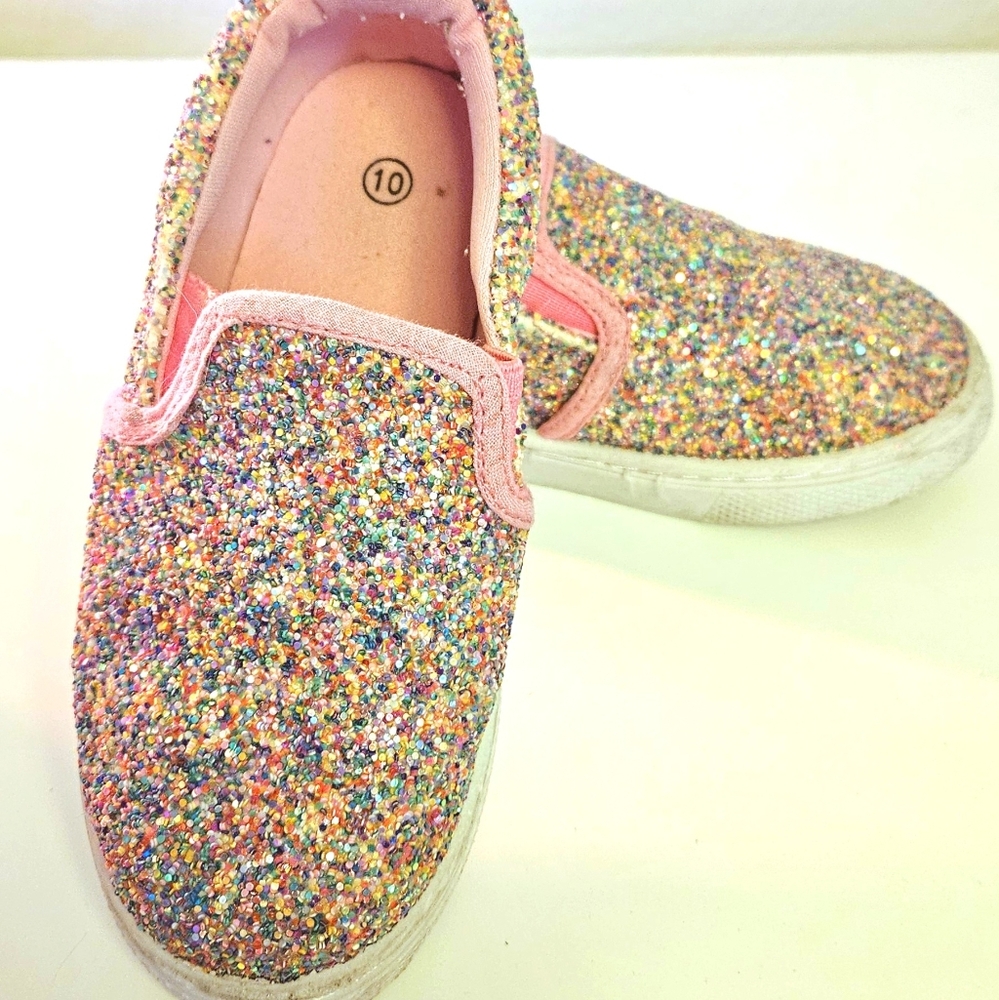 Colorful Glitter Rainbow Kids Slip-On Shoes